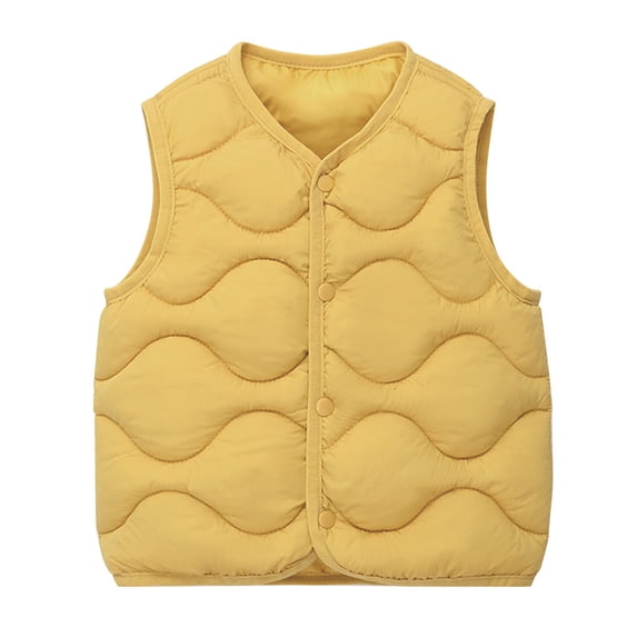 GiLiling Baby Toddler Puffer Vest Boys Lightweight Sleeveless Jacket Girls Casual Fall Winter Waistcoat Outerwear for Kids (Yellow, 3-4 Years)