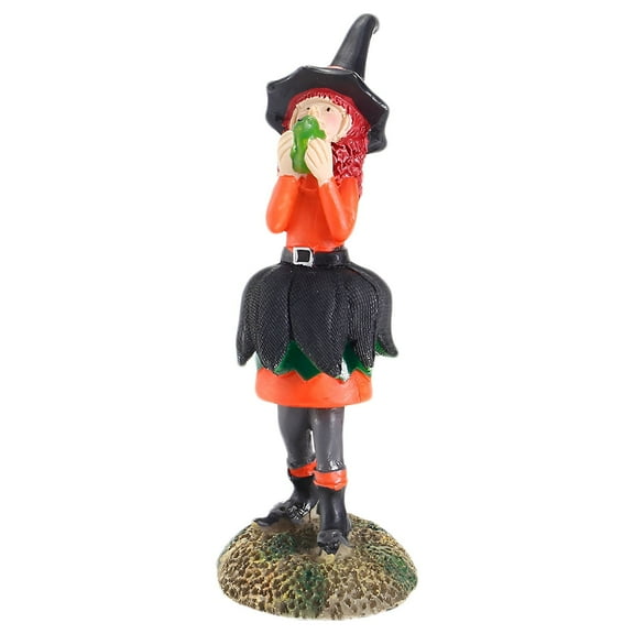 ​​GiLiling Bewitching Resin Witch Doll Tabletop Figurine​​ | Gothic Desktop Statue for Halloween Shelf Displays and Macabre Home Atmosphere Enhancement