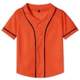 thumbnail image 1 of GiLiling Boys Baseball Jersey Kids Short Sleeve Girls Hip Hop T Shirt Toddler Sport Button Down Jersey Shirt (Orange, 4-5 Years), 1 of 8