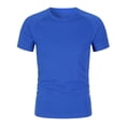 thumbnail image 1 of GiLiling Boys Compression Shirt Short Sleeve Youth Athletic Football Baseball Undershirt Kids Sports Base Layer (Blue, 9-10 Years), 1 of 9