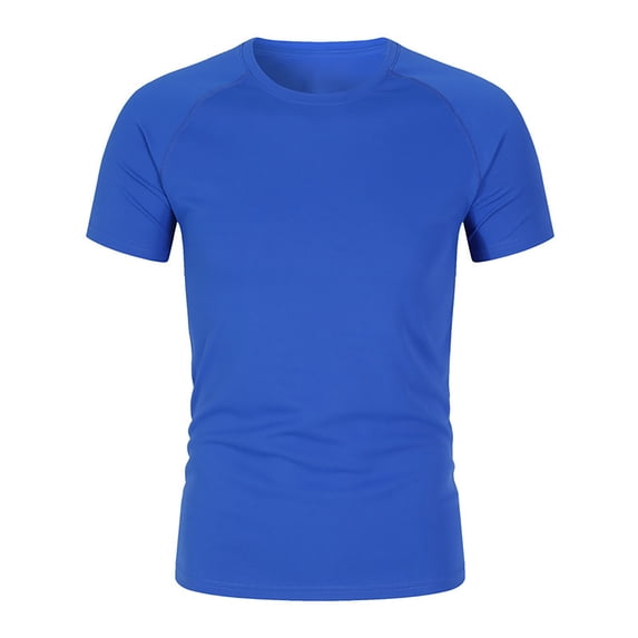 GiLiling Boys Compression Shirt Short Sleeve Youth Athletic Football Baseball Undershirt Kids Sports Base Layer (Blue, 9-10 Years)