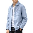 thumbnail image 1 of GiLiling Boys Denim Shirt Long Sleeve Button Shacket Western Shirts Regular Fit Cowboy Casual Lightweight Blouse (Blue, E), 1 of 5