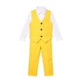 thumbnail image 1 of GiLiling Boys Formal Suit Slim Fit Tuxedo Suits for Kids Ring Bearer Outfit Kids Suit Set Toddler to Teen Boy (Yellow, 9-10 Years), 1 of 4