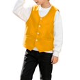thumbnail image 1 of GiLiling Boys Formal Vest Elegant Speech Recital Wedding Party V-neck Button Up with Pockets Outfit for Kids (Yellow, 8-10 Years), 1 of 7