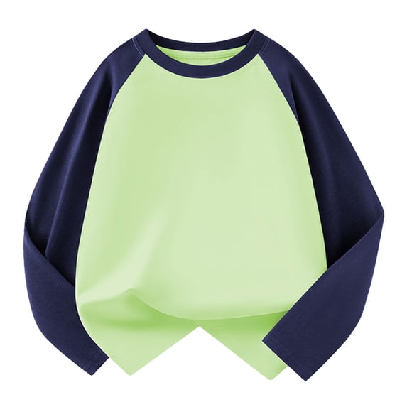 GiLiling Boys Girls Cotton Raglan Patchwork Sweatshirts, Striped Long Sleeve Crewneck Tees, Oversized Lined Pullover for Kids Winter Casual Outfits