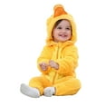 thumbnail image 1 of GiLiling Boys Girls Duck Halloween Costume Hooded One Piece Romper Soft Plush Jumpsuit Cosplay Party Home Wear Outfit (Yellow, 18-24 Months), 1 of 8