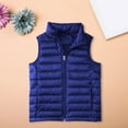 thumbnail image 1 of GiLiling Boys Girls Puffer Vest Kids Sleeveless Lightweight Puffy Down Jacket Winter Warm Zipper Quilted Vest Outdoor Outerwear ﻿ (Dark Blue, 11-12 Years), 1 of 7