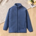 thumbnail image 1 of GiLiling Boys Girls Sherpa Jacket - Full Zip Fuzzy Fleece Coat Long Sleeve Warm Winter Outerwear Coat with Pockets (Blue, 7-8 Years), 1 of 6