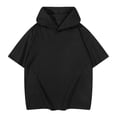 thumbnail image 1 of GiLiling Boys Short Sleeve Hoodie Youth Athletic Workout Pullover Kids Sports Soccer Baseball Lightweight Hooded Shirt (Black, 10-11 Years), 1 of 9