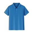 thumbnail image 1 of GiLiling Boys Short Sleeve Polo Shirts Cozy Collared Neckline Comfort Stretch Golf Shirt School Uniform (Blue, 11-12 Years), 1 of 9