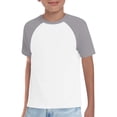 thumbnail image 1 of GiLiling Boys Short Sleeve T Shirt Cotton Blend Breathable Basic Tee Lightweight Baseball Style for Kids (Grey, 3-4 Years), 1 of 4
