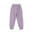 thumbnail image 1 of GiLiling Boys and Girls Harem Pants, Baggy Sweatpants, Elastic Waist Wide Leg Lounge Pants for Summer Wear (Purple, 9-10 Years), 1 of 9