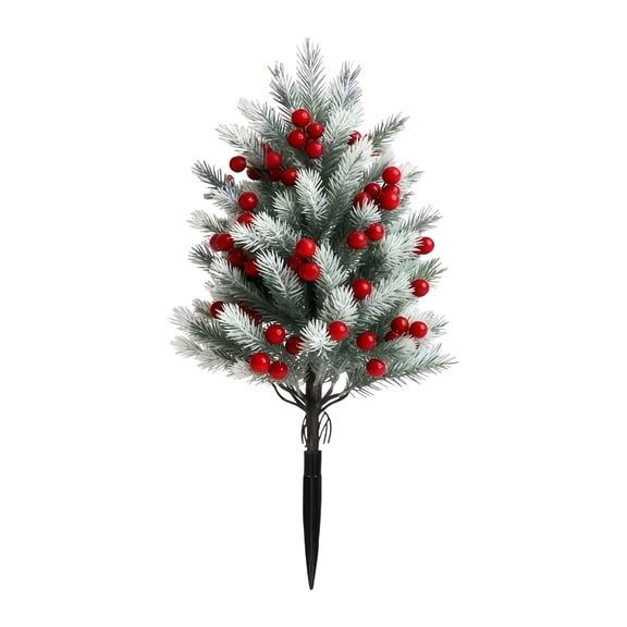 GiLiling Cedar Tree with Red Berries, Artificial Greenery with Realistic Design and Weather-Resistant Build, Easy Placement Holiday Decor for Yard, Patio, Porch, and Indoor Winter Displays