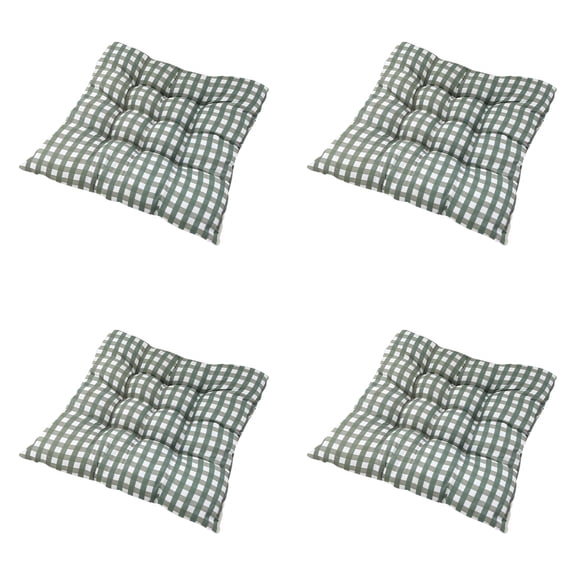 GiLiling Chair Cushion Pads Checkered Plush Country Farmhouse Chair Cushion Pads Dining Kitchen Office Chair Seat Cushion with Tear Proof Ties Assorted Colors 16*16inch