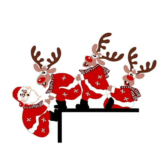 GiLiling Christmas Door Frame Decoration Santa Wooden Sign DIY Xmas Door Corne Decor Door Corner Creatives Home for Home Doors Windows Walls Party Craft Decorations