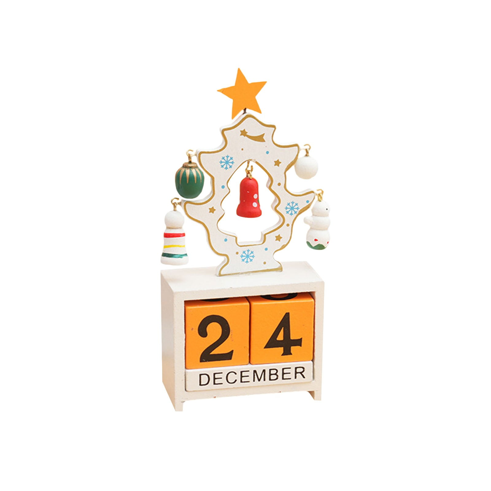 GiLiling Christmas Wooden Advent Calendar Desktop Decoration, Festive ...