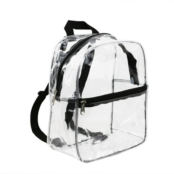 GiLiling Clear Backpack, PVC Transparent Backpack with Reinforced Strap & Large Capacity for Home Work Stadium Security, Small Clear Backpack