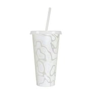 GiLiling Color Changing Cups 24 Oz Plastic Cups with Lids and Straws , Reusable Cups for Adults Kids Party Cute Cups for Ice Drink , Food Grade , Suitable for Beer , Tea Party , Office , Travel