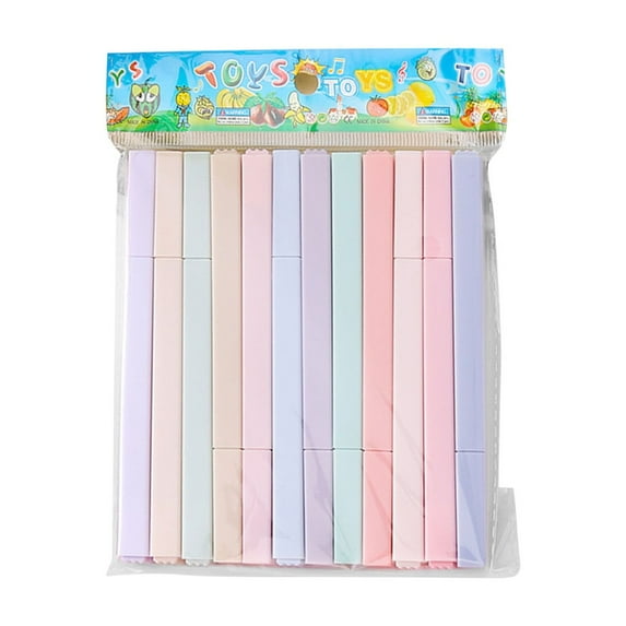 GiLiling Colorful Fluorescent Markers Set 12 Rectangular Morandi Highlighters Sweet Style 2ml Pastel Tones Text Markers Note Taking Revision Office Art