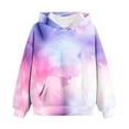 thumbnail image 1 of GiLiling Cute Hoodie for Girls, Tie Dye Oversized Pullover Sweatshirt, Long Sleeve Trendy Shirt, Preppy Clothes (Purple, 7-9Years), 1 of 5