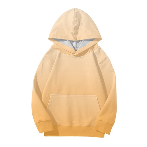 GiLiling Cute Hoodie for Teen Girls, Trendy Preppy Hooded Sweatshirt, Oversized Long Sleeve Shirt, Gradient Clothes for Girls (Khaki, 2-3 Years)