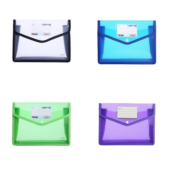GiLiling Expandable Plastic File Folder with Snap Document Wallet Expanding File Button Folder Office & Stationery,13 x 10 x 2.8in 4PC