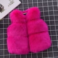 thumbnail image 1 of GiLiling Faux Fur Vest for Girls Sleeveless Fuzzy Jacket Fleece Winter Warm Cropped Coats Kids Cute Furry Cardigan Outerwear ﻿ (Hot Pink, 6-12 Months), 1 of 3