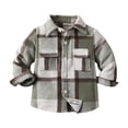 thumbnail image 1 of GiLiling Flannel Shirts for Boys and Girls Casual Long Sleeve Lapel Button Down Winter Plaid Jacket Toddler Outwear Clothes (Mint Green, 18-24 Months), 1 of 3