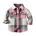 thumbnail image 1 of GiLiling Flannel Shirts for Boys Girls Casual Long Sleeve Lapel Button Down Winter Plaid Jacket Toddler Outwear Clothes (Pink, 3-6 Months), 1 of 3