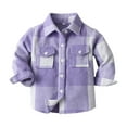 thumbnail image 1 of GiLiling Flannel Shirts for Boys Girls Casual Long Sleeve Lapel Button Down Winter Plaid Jacket Toddler Outwear Clothes (Purple, 3-6 Months), 1 of 3