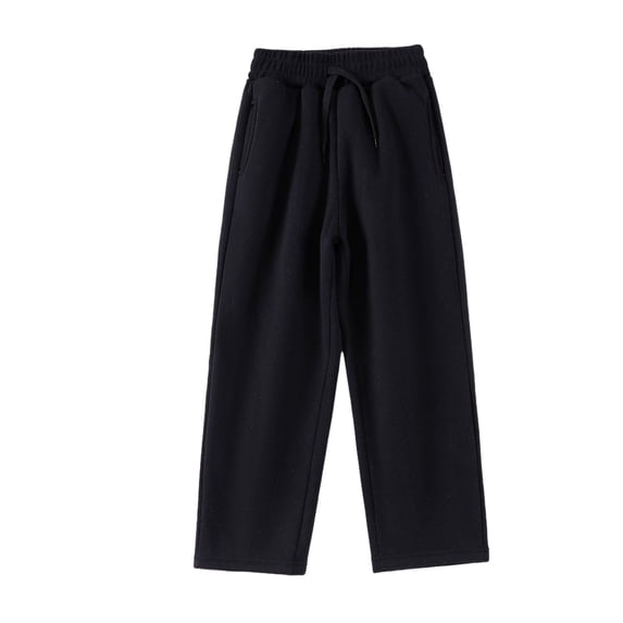 GiLiling Fleece Toddler Boys Sweatpants, Kids Joggers Soft Cotton, Toddler Boys Girls Sweatpants with Pocket Drawstring (Black, 9-10 Years)