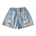 thumbnail image 1 of GiLiling Girl's Denim Skirts Ruffle Kid Flower Flared Pleated Jeans Skort with Shorts Underneath Toddler Cute Summer Skirt (G, 8-9 Years), 1 of 4