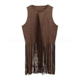 thumbnail image 1 of GiLiling Girl's Faux Suede Tassel Vest Tops Sleeveless Kids Vests Western Retro Boho Waistcoat Cowgirl Jacket Cardigan (Coffee, 7-8 Years), 1 of 7