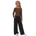 thumbnail image 1 of GiLiling Girls 2 Piece Set Fall Winter Outfits Lounge Sets Long Sleeve Top Wide Leg Pants Sweatsuit Clothing Athletic Outfit (Brown, 10-11 Years), 1 of 9