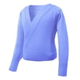 thumbnail image 1 of GiLiling Girls Ballet Sweater - Dance Warm Up Wrap Pullover Knit Cover Up for Leotards, Soft Long Sleeve Ballet Top (Sky Blue, 9-10 Years), 1 of 3