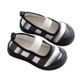 thumbnail image 1 of GiLiling Girls Barefoot Mary Jane Flats, Closed-Toe Canvas Flats with Elastic Strap, Breathable Non-Slip Soft Rubber Sole Casual Summer Shoes for Kids (Black, 4-4.5 Years), 1 of 4