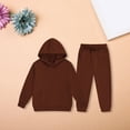 thumbnail image 1 of GiLiling Girls Boys Sweatsuit 2 Piece Tracksuit Hoodie Sweatshirt and Sweatpant Set Athletic Jogger Outfit Activewear (Coffee, 18-24 Months), 1 of 9