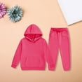 thumbnail image 1 of GiLiling Girls Boys Sweatsuit 2 Piece Tracksuit Hoodie Sweatshirt and Sweatpant Set Athletic Jogger Outfit Activewear (Hot Pink, 5-6 Years), 1 of 9