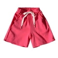thumbnail image 1 of GiLiling Girls Casual Knit Shorts, Elastic Waist Drawstring Side Pockets Comfy Summer Shorts for Kids Active Wear (Hot Pink, 18-24 Months), 1 of 6