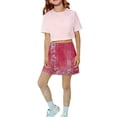 thumbnail image 1 of GiLiling Girls Casual Skort Floral Print Mini Skirt Elastic Waist with Built-in Shorts Lightweight Active Skirt for Daily and Play (Red, 7-8 Years), 1 of 6