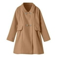 thumbnail image 1 of GiLiling Girls Dress Coats Cute Long Sleeve Outwears Faux Wool Lapel Peacoat with Pockets Pea Coat Windbreaker ﻿ (Coffee, 4-5 Years), 1 of 8