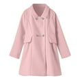 thumbnail image 1 of GiLiling Girls Dress Coats Cute Long Sleeve Outwears Faux Wool Lapel Peacoat with Pockets Pea Coat Windbreaker ﻿ (Pink, 5-6 Years), 1 of 8