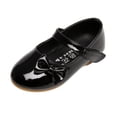 thumbnail image 1 of GiLiling Girls Flats Dress Shoes, Mary Jane Ballet Flats with Bow, Closed-Toe Patent PU Leather Flat Heel Princess Footwear for Party Wedding and Daily Formal Occasions (Black, 10-10.5 Years), 1 of 8
