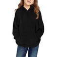 thumbnail image 1 of GiLiling Girls Fleece Pullover Hoodie, Kids Winter Warm Fuzzy Sherpa Hooded Sweatshirt, Teen Toddler Cute Cozy Sweater Jacket Top (Black, 3-4 Years), 1 of 8