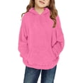 thumbnail image 1 of GiLiling Girls Fleece Pullover Hoodie, Kids Winter Warm Fuzzy Sherpa Hooded Sweatshirt, Teen Toddler Cute Cozy Sweater Jacket Top (Pink, 11-12 Years), 1 of 8