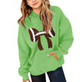 thumbnail image 1 of GiLiling Girls Football Bow Graphic Hoodie Kids Cute Preppy Hooded Sweatshirts Teens Oversized Long Sleeve Pullover Tops (Green, 7-8 Years), 1 of 4