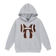 thumbnail image 1 of GiLiling Girls Football Bow Graphic Hoodie Kids Cute Preppy Hooded Sweatshirts Teens Oversized Long Sleeve Pullover Tops (Grey, 3-4 Years), 1 of 3