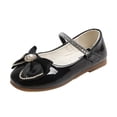 thumbnail image 1 of GiLiling Girls Mary Jane Dress Shoes, Closed-Toe Flats with Bow Rhinestone, Non-Slip Soft Rubber Sole for Parties School (Black, 3.5-4 Years), 1 of 4
