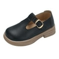 thumbnail image 1 of GiLiling Girls Mary Jane Dress Shoes, Closed-Toe T-Strap Flats with Buckle, Chunky Non-Slip Rubber Sole for Parties School (Black, 8-9 Years), 1 of 5