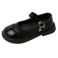 thumbnail image 1 of GiLiling Girls Mary Jane Dress Shoes, Two-Tone Leather Adjustable Buckle Strap, Elegant Princess Footwear for School Party and Everyday Wear (Black, 4-4.5 Years), 1 of 6